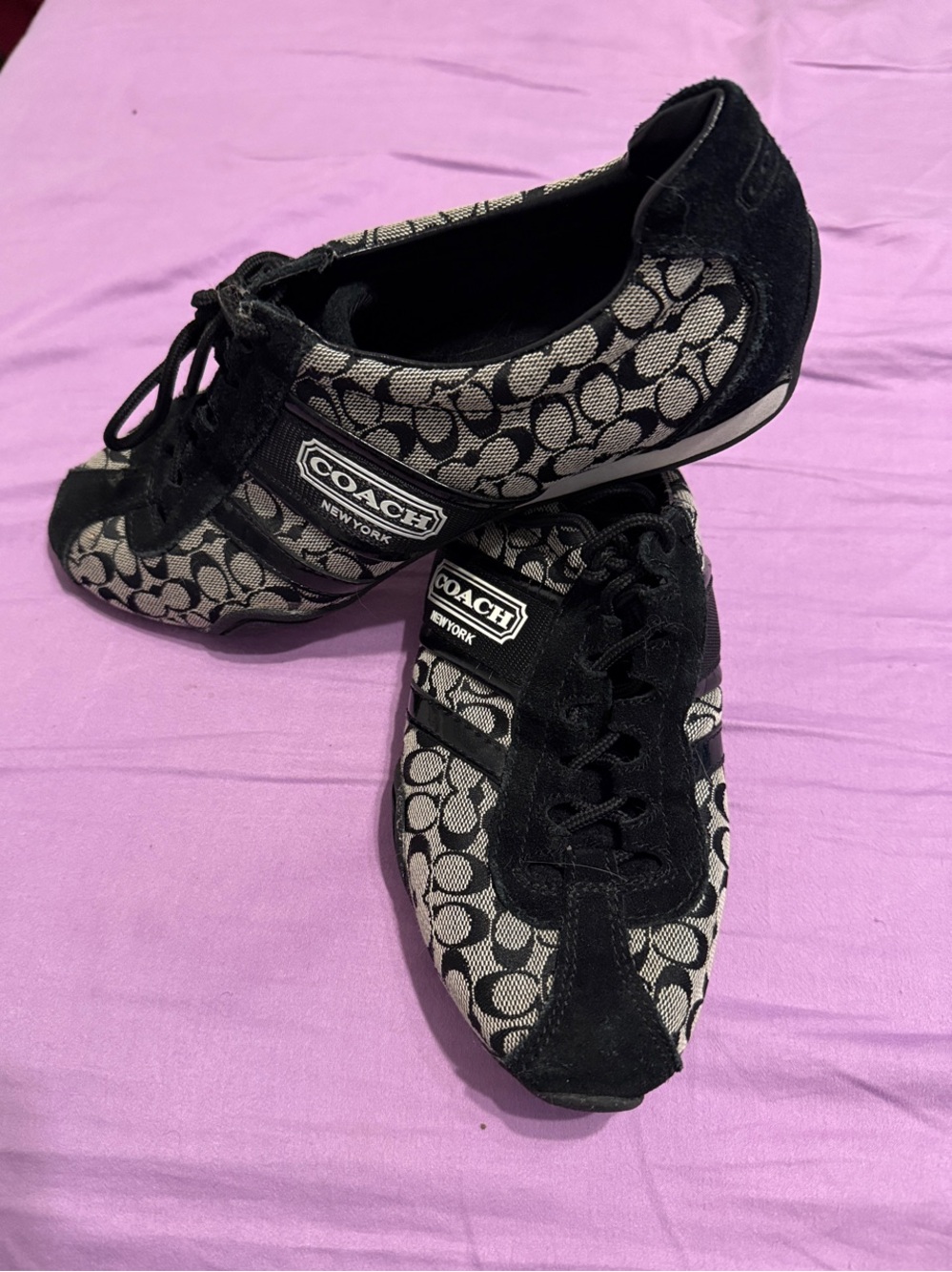 Coach Black and Signature Logo Canvas Sneakers